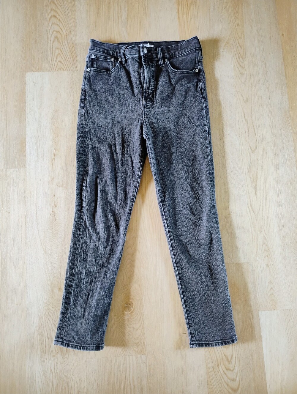 Madewell Black High-Rise Straight Leg Jeans